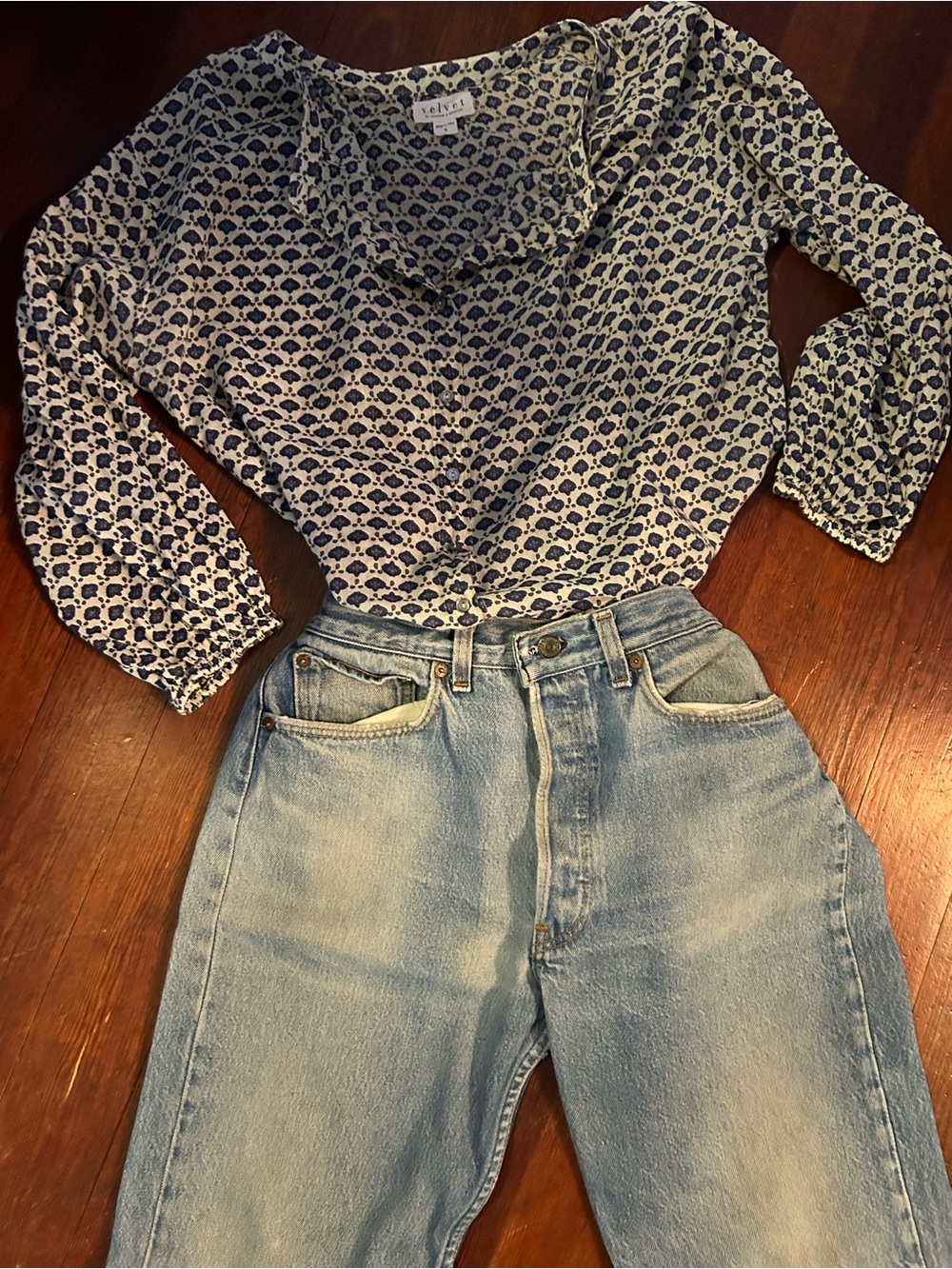 Velvet by Graham & Spencer Anthropology boho cotton button down